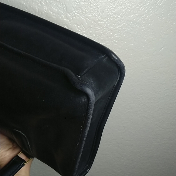 Vintage Coach leatherware briefcase satchel Bonnie Cashin NYC black leather bag - Picture 5 of 12